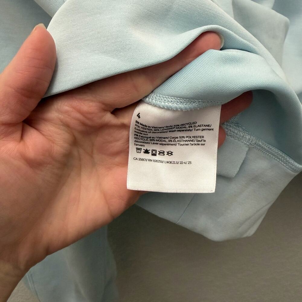 Lululemon Softstreme Perfectly Oversized Cropped Crew Sheer Blue - Picture 4 of 5